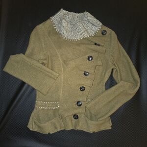 Anthropologie Olive Knit Sweater